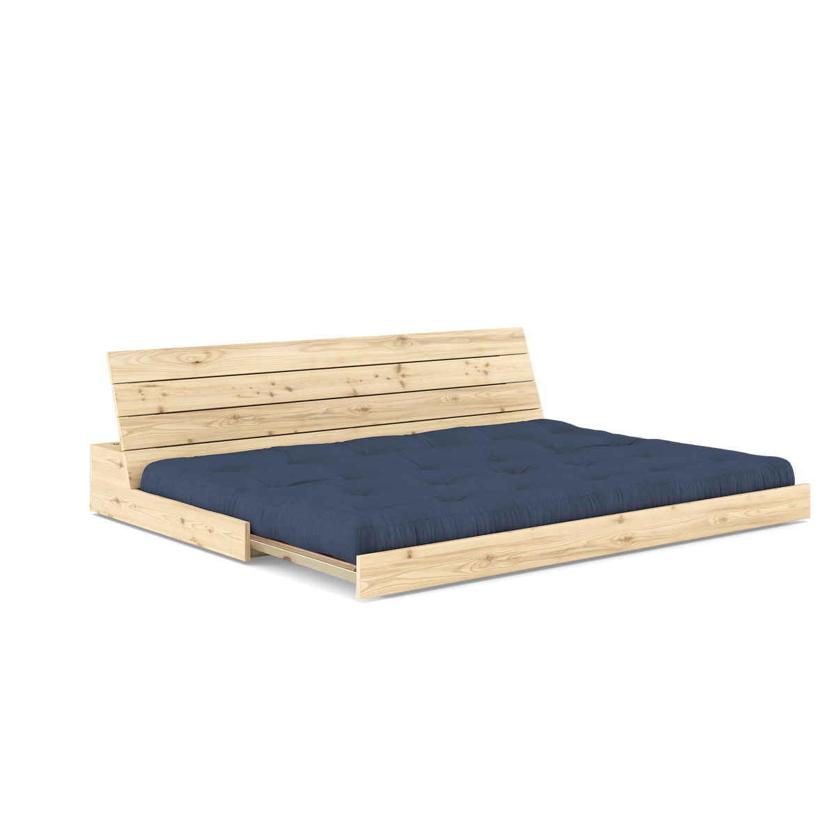 BASE CLEAR LACQUERED W. 5-LAYER MIXED MATTRESS NAVY