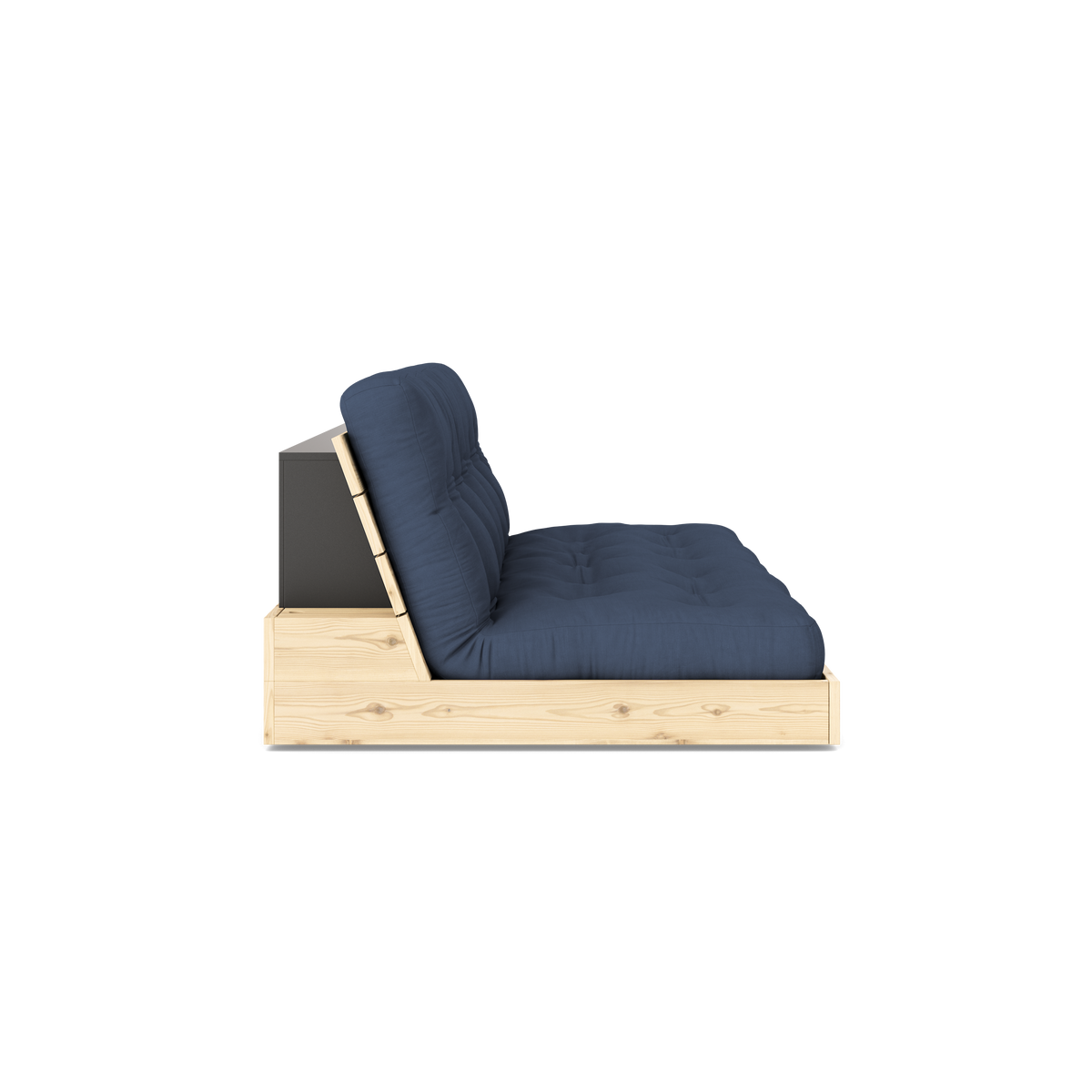 BASE CLEAR LACQUERED W. 5-LAYER MIXED MATTRESS NAVY