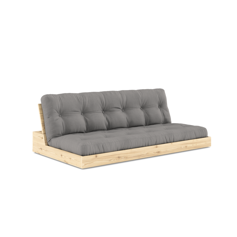 BASE CLEAR LACQUERED W. 5-LAYER MIXED MATTRESS GREY