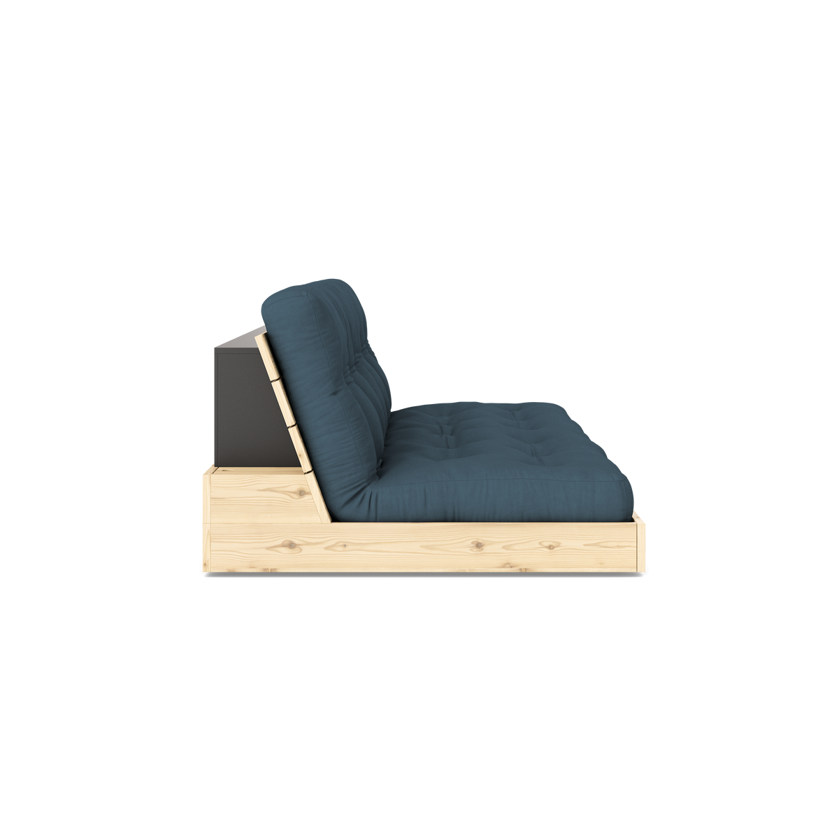 BASE CLEAR LACQUERED W. 5-LAYER MIXED MATTRESS PETROL BLUE