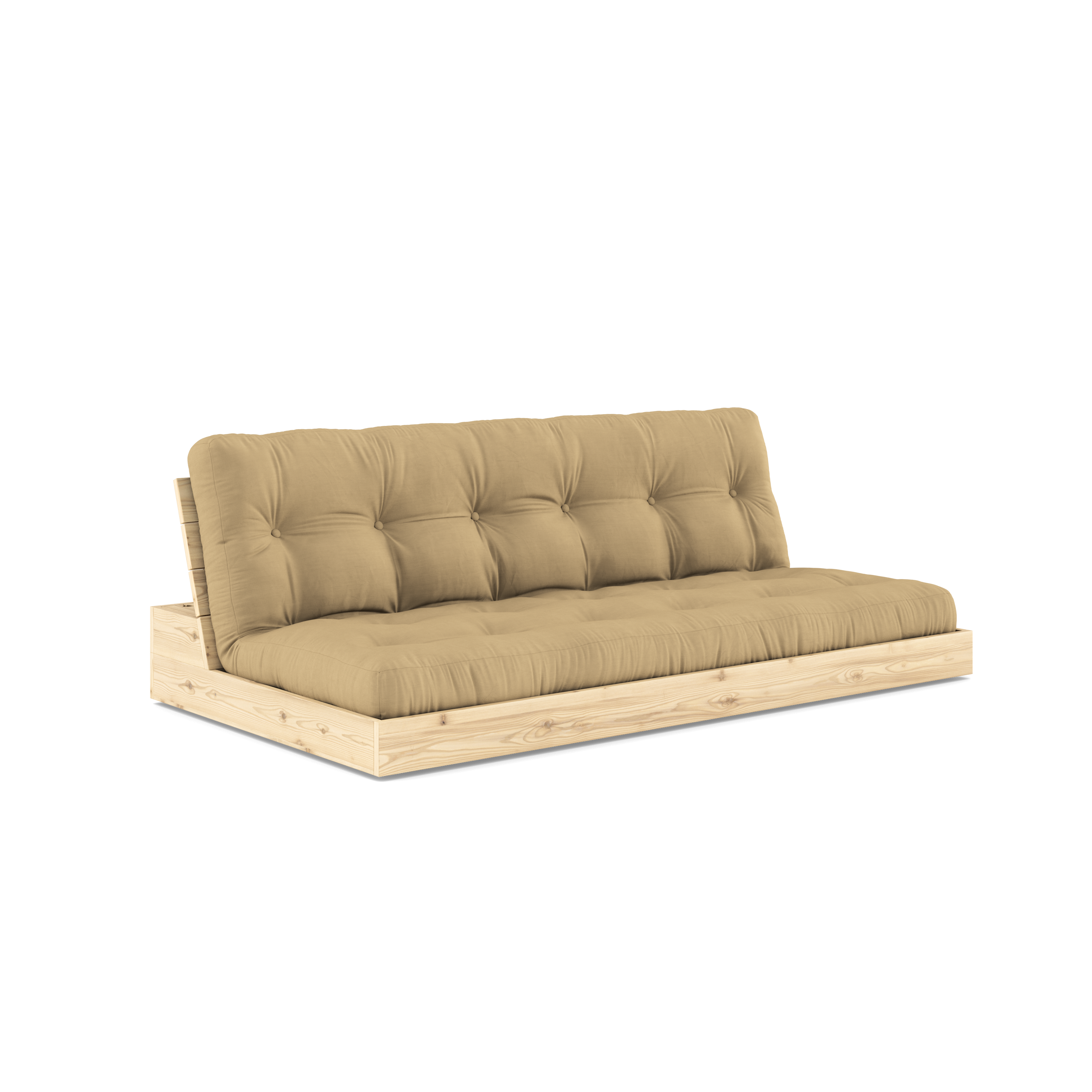 BASE CLEAR LACQUERED W. 5-LAYER MIXED MATTRESS WHEAT BEIGE