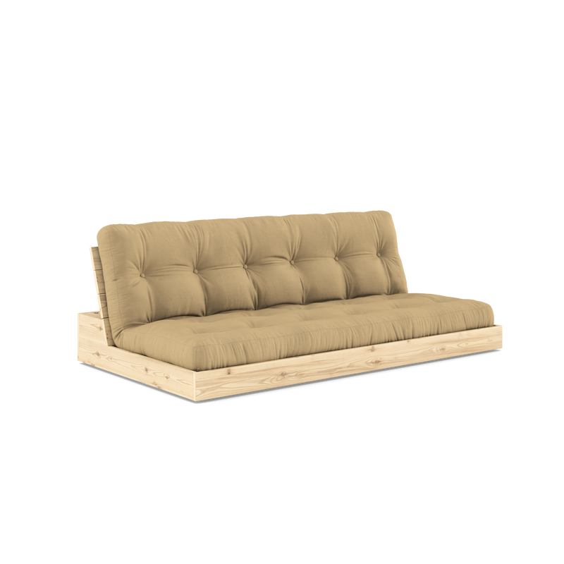 BASE CLEAR LACQUERED W. 5-LAYER MIXED MATTRESS WHEAT BEIGE