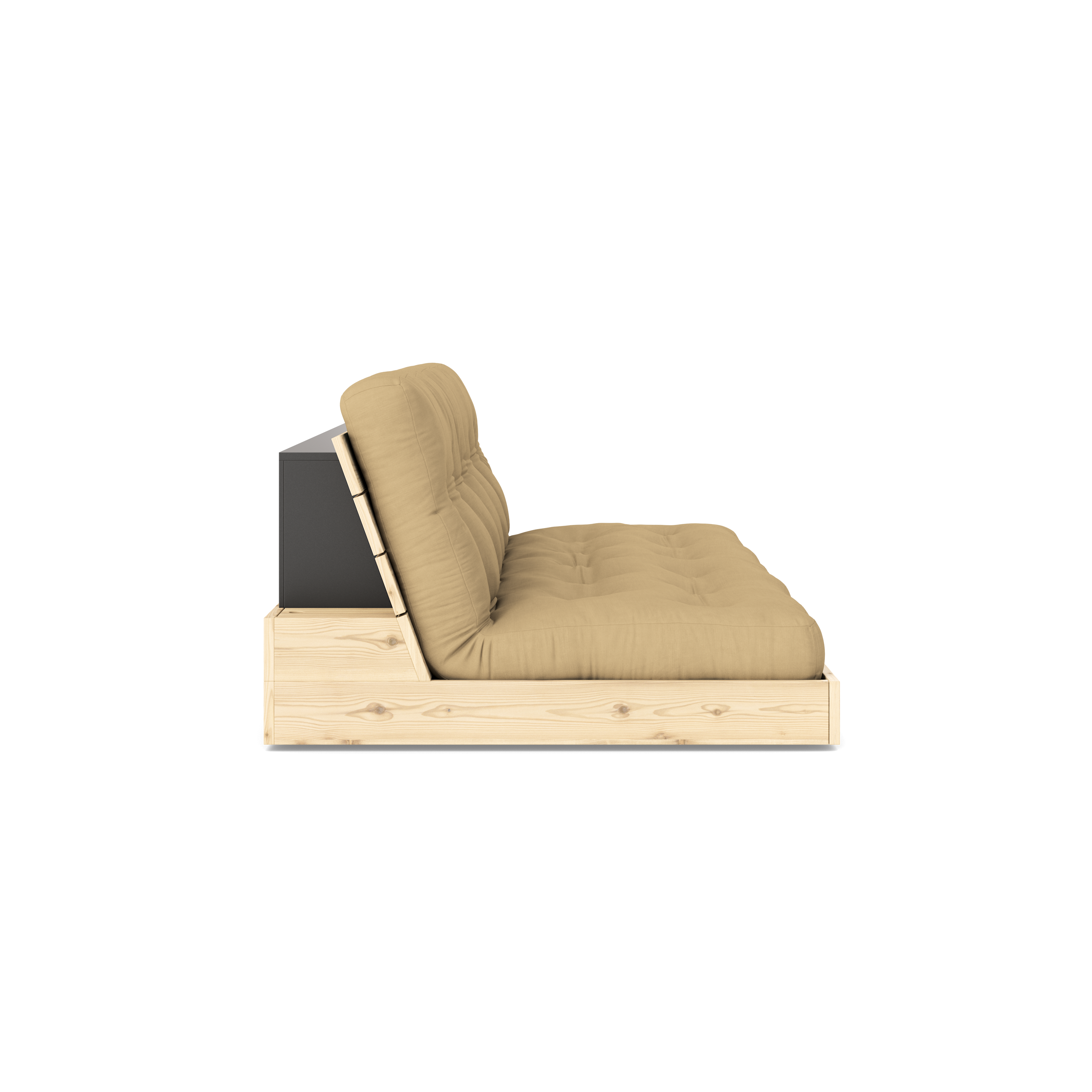 BASE CLEAR LACQUERED W. 5-LAYER MIXED MATTRESS WHEAT BEIGE