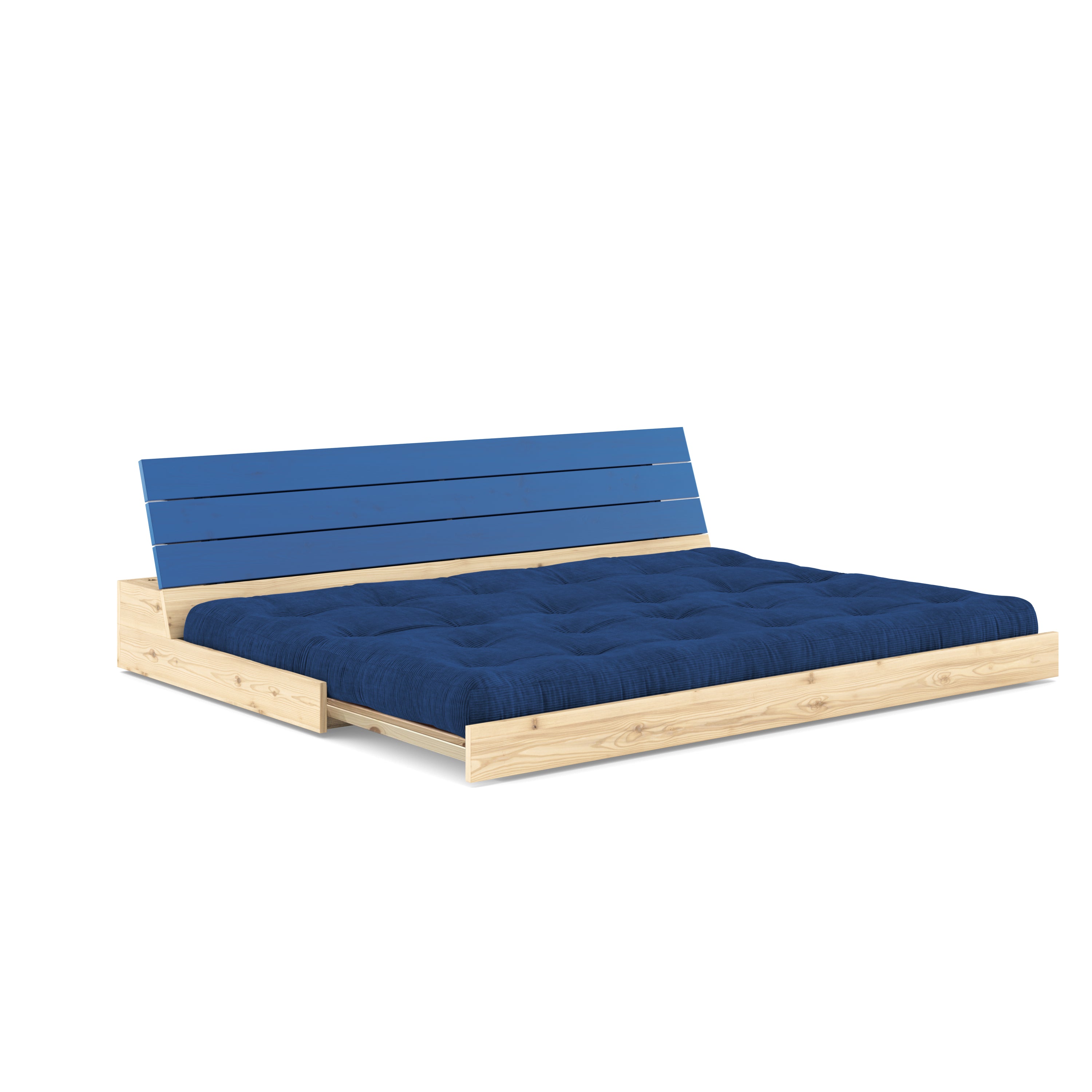 BASE COBALT BLUE LACQUERED W. 5-LAYER MIXED MATTRESS ROYAL BLUE