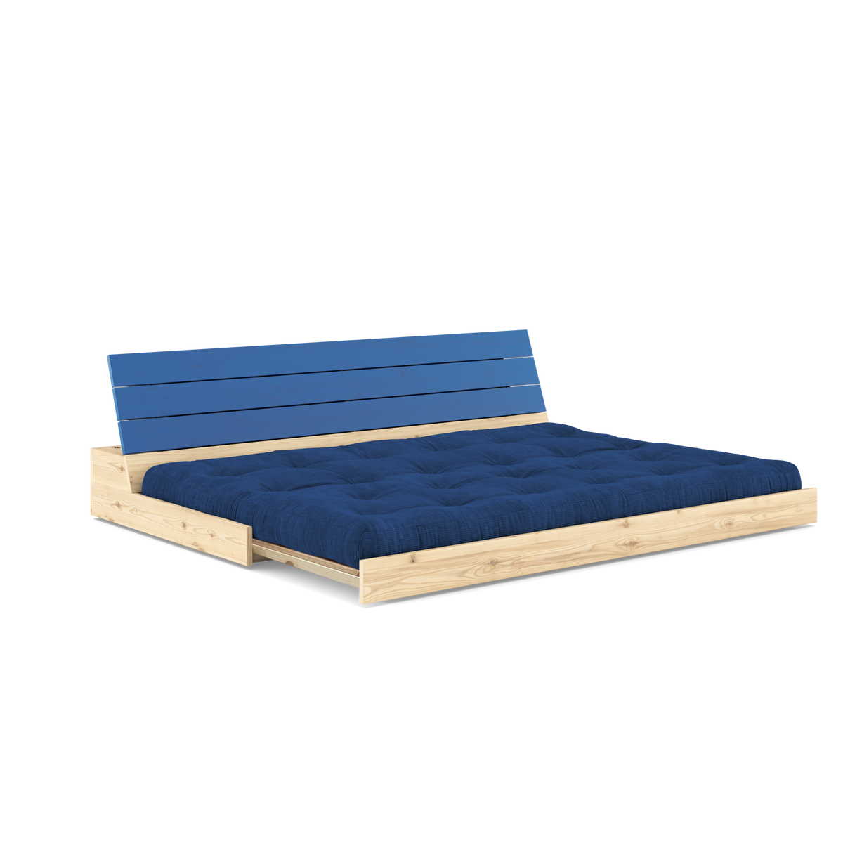 BASE COBALT BLUE LACQUERED W. 5-LAYER MIXED MATTRESS ROYAL BLUE