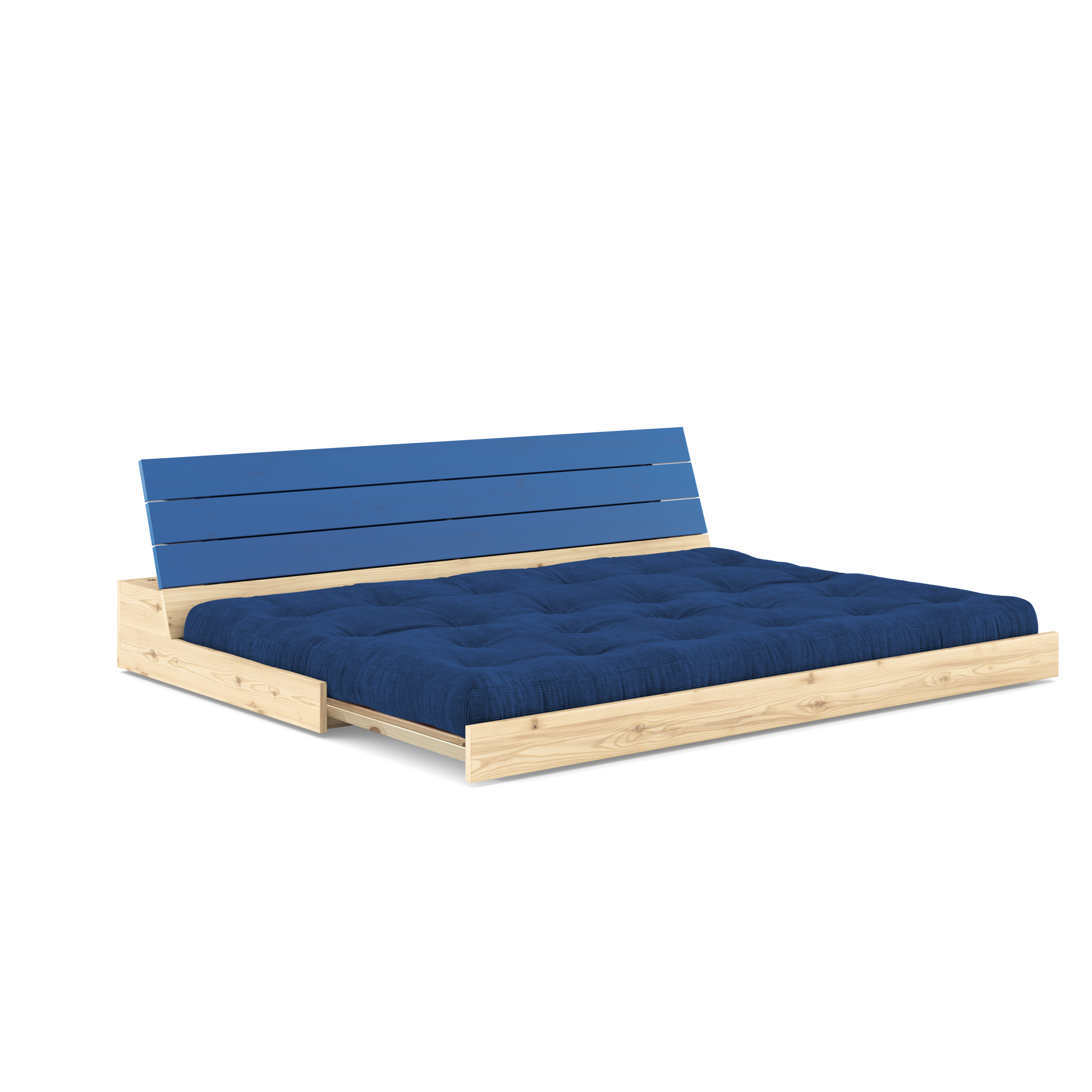 BASE COBALT BLUE LACQUERED W. 5-LAYER MIXED MATTRESS ROYAL BLUE
