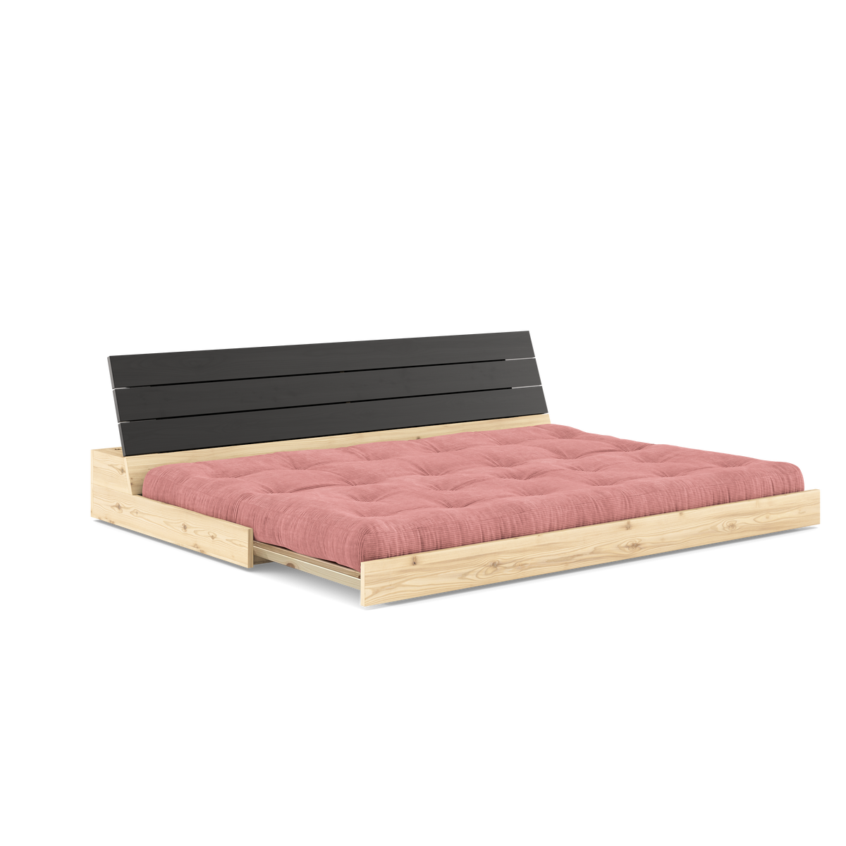 BASE BLACK NIGHT LACQUERED W. 5-LAYER MIXED MATTRESS SORBET PINK