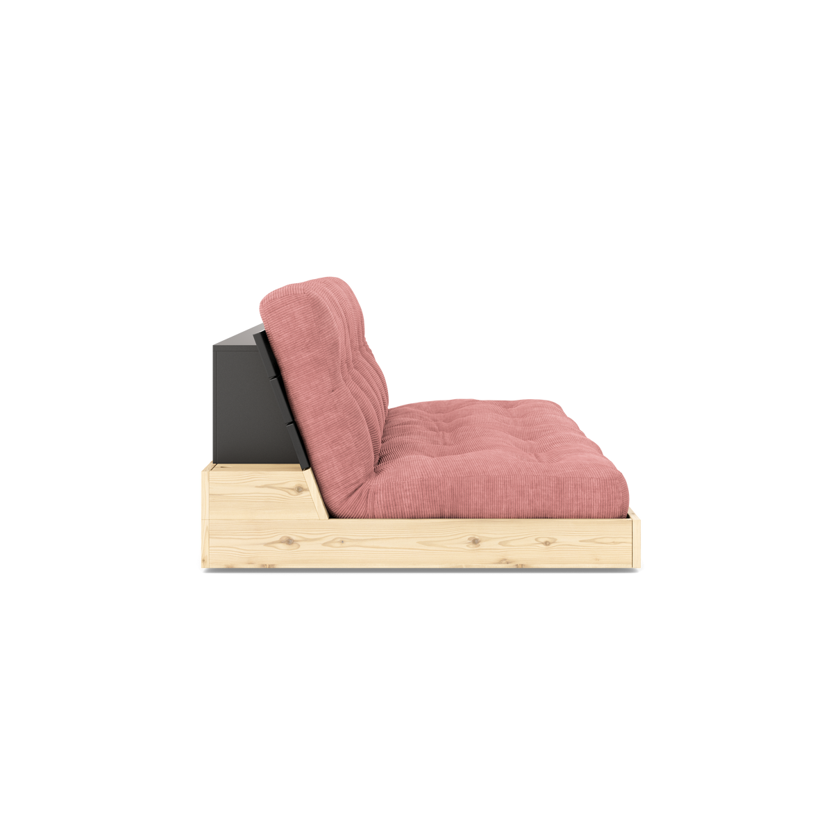 BASE BLACK NIGHT LACQUERED W. 5-LAYER MIXED MATTRESS SORBET PINK