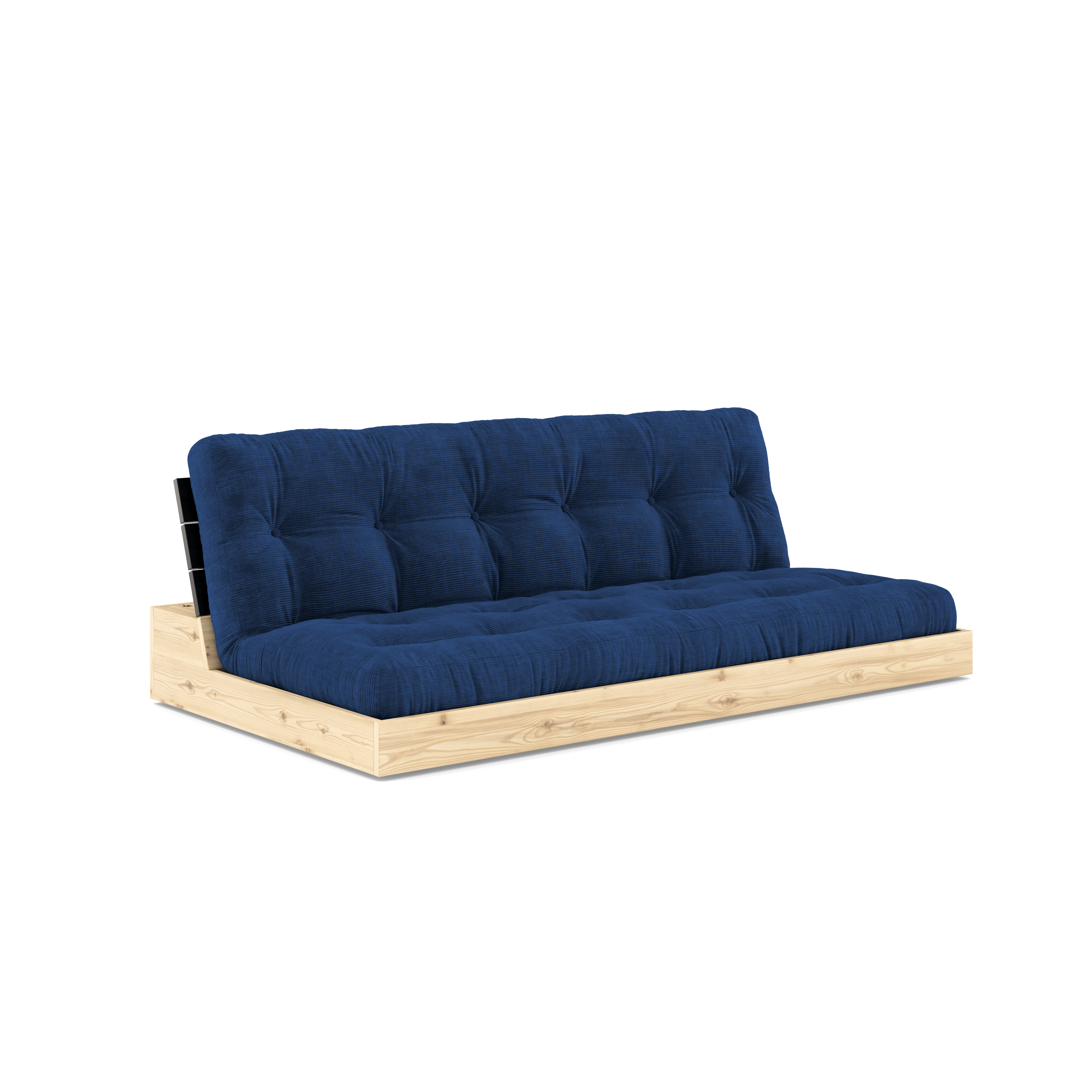 BASE BLACK NIGHT LACQUERED W. 5-LAYER MIXED MATTRESS ROYAL BLUE
