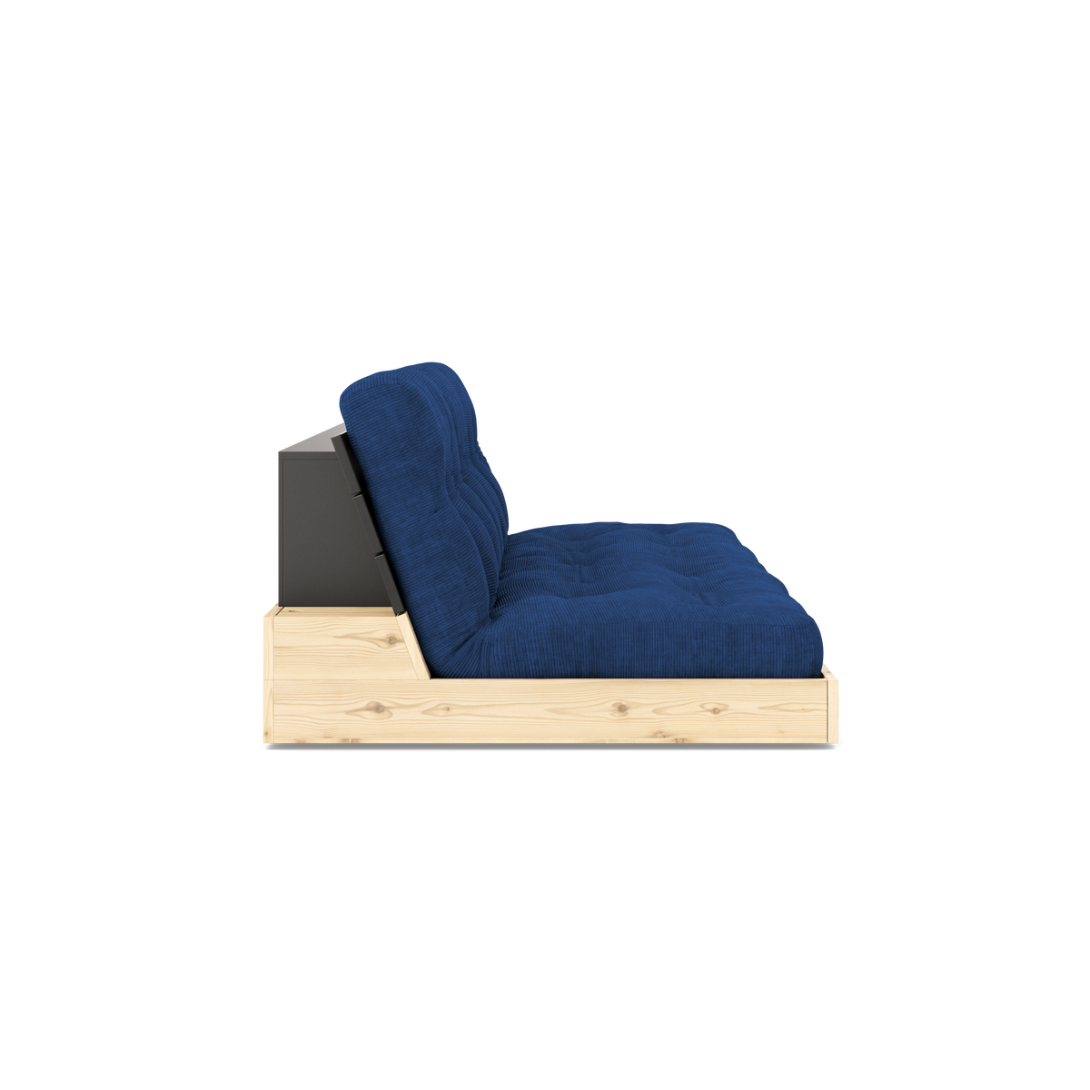 BASE BLACK NIGHT LACQUERED W. 5-LAYER MIXED MATTRESS ROYAL BLUE