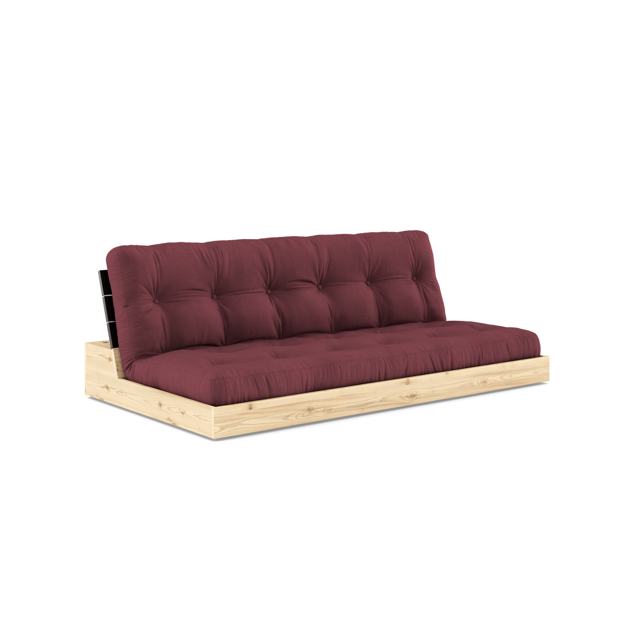 BASE BLACK NIGHT LACQUERED W. 5-LAYER MIXED MATTRESS BORDEAUX