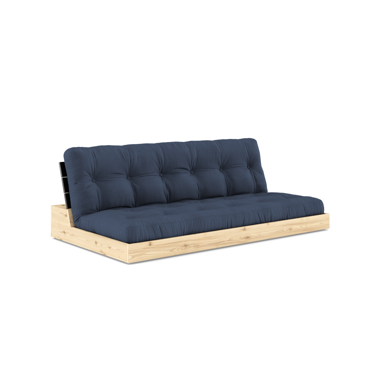 BASE BLACK NIGHT LACQUERED W. 5-LAYER MIXED MATTRESS NAVY