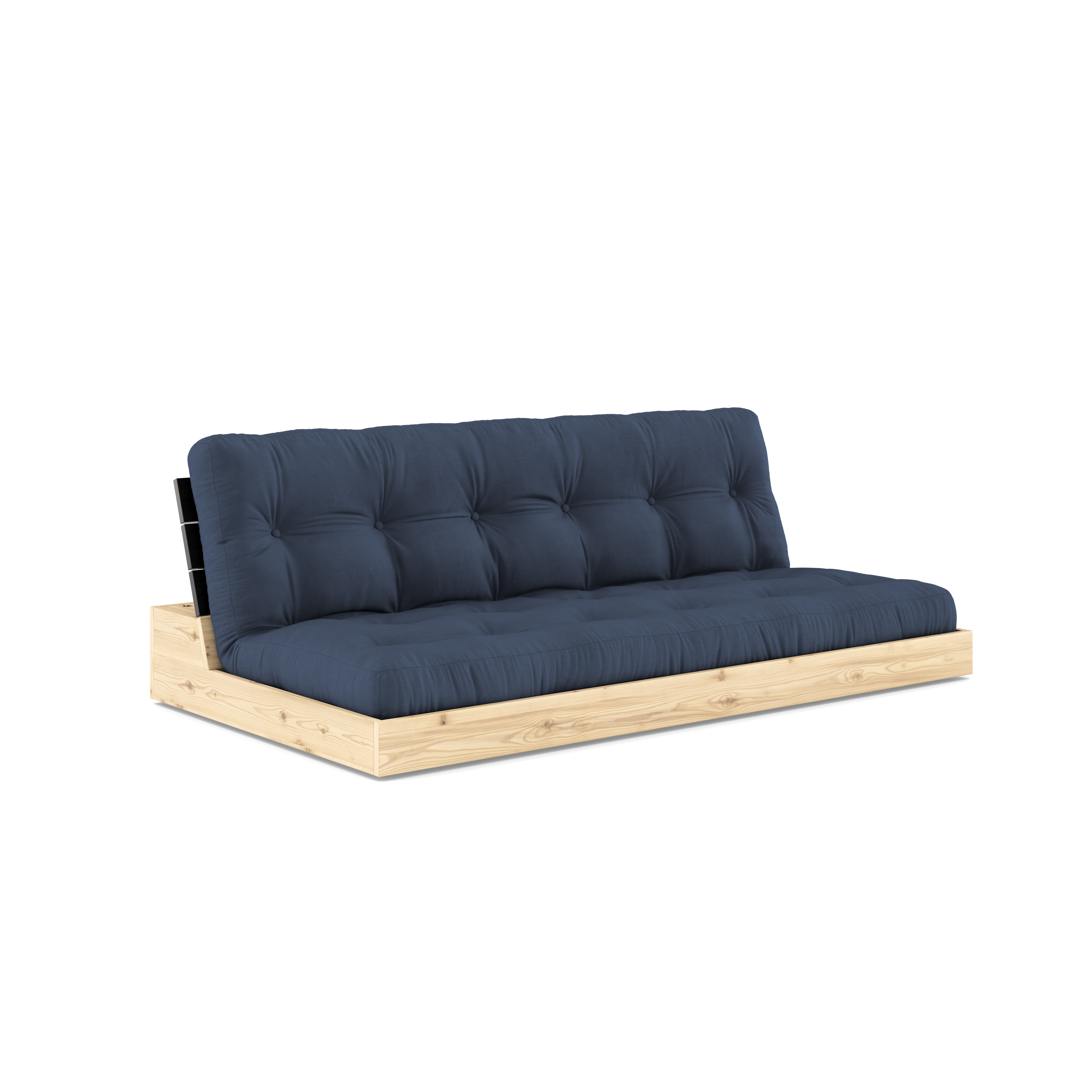 BASE BLACK NIGHT LACQUERED W. 5-LAYER MIXED MATTRESS NAVY