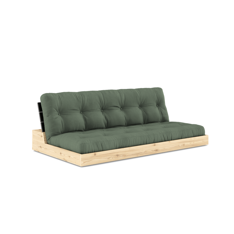 BASE BLACK NIGHT LACQUERED W. 5-LAYER MIXED MATTRESS OLIVE GREEN