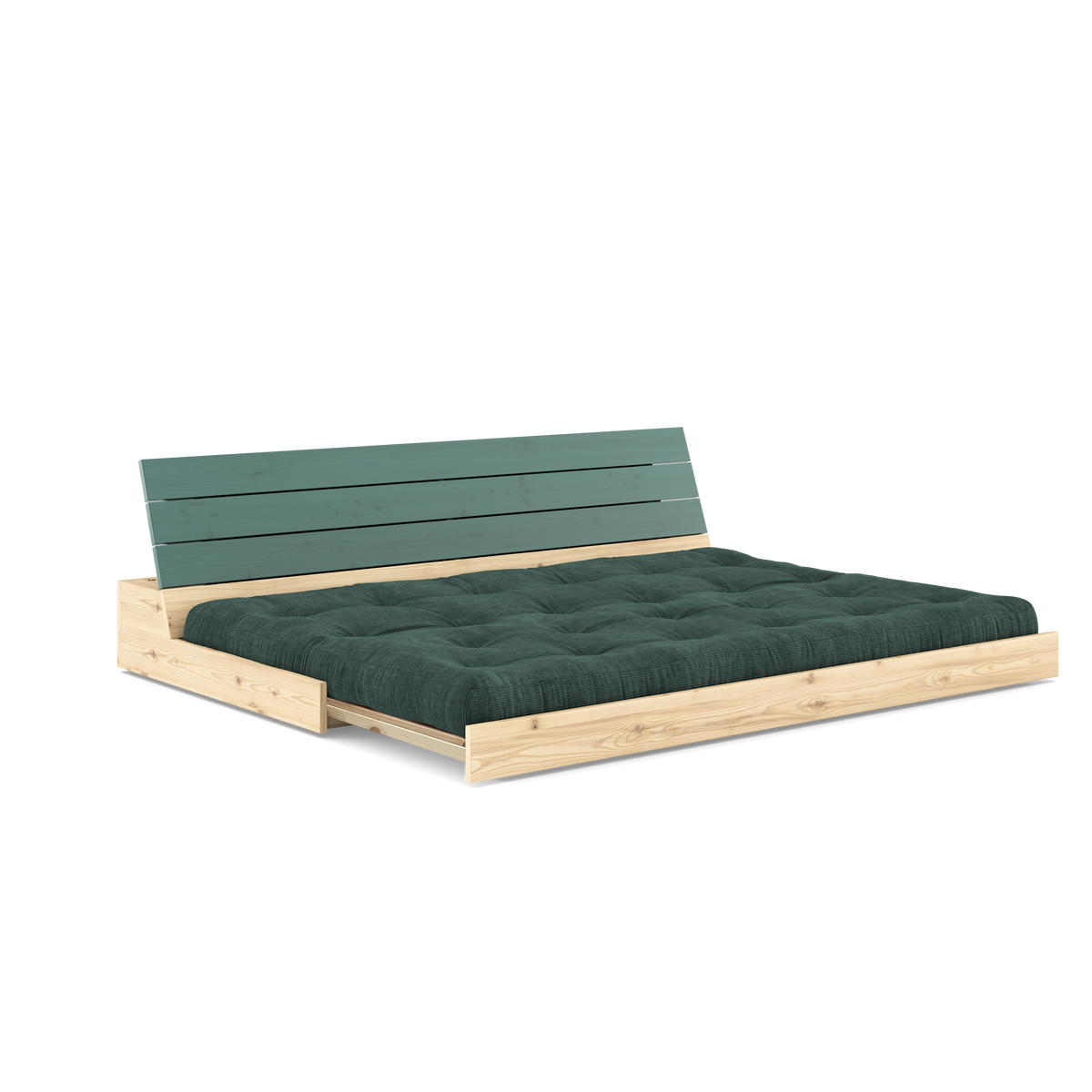 BASE LUSH GREEN LACQUERED W. 5-LAYER MIXED MATTRESS SEAWEED