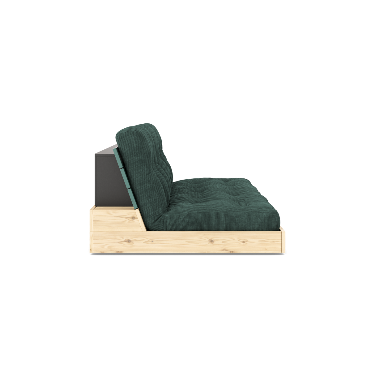 BASE LUSH GREEN LACQUERED W. 5-LAYER MIXED MATTRESS SEAWEED