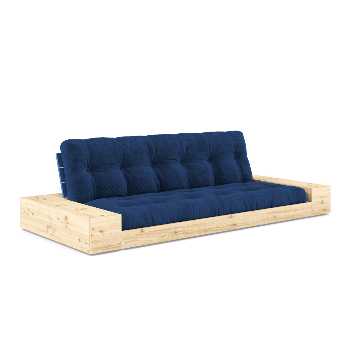 BASE COBALT BLUE LACQUERED W. 2 SIDEBOXES CLEAR W. 5-LAYER MIXED MATTRESS ROYAL BLUE