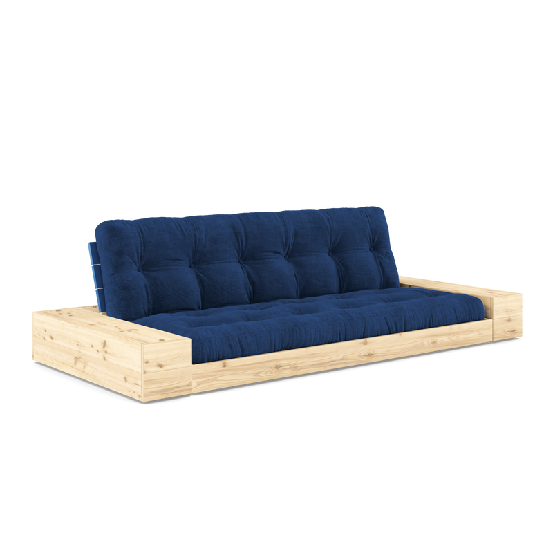 BASE COBALT BLUE LACQUERED W. 2 SIDEBOXES CLEAR W. 5-LAYER MIXED MATTRESS ROYAL BLUE
