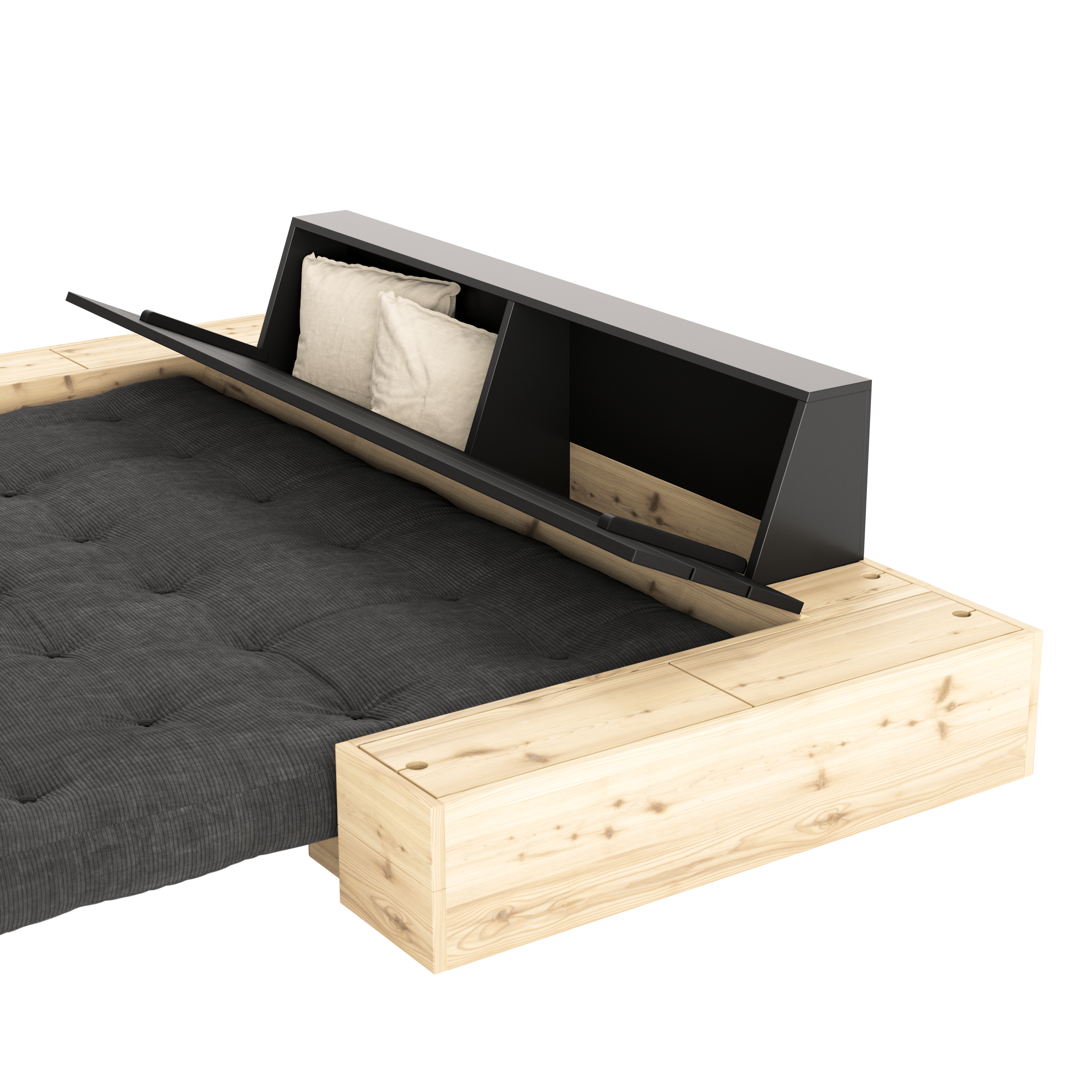 BASE BLACK NIGHT LACQUERED W. 5-LAYER MIXED MATTRESS SORBET PINK