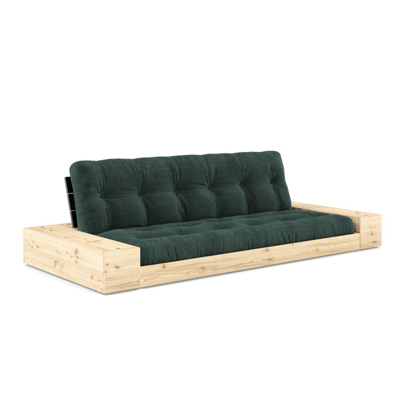 BASE BLACK NIGHT LACQUERED W. 2 SIDEBOXES CLEAR W. 5-LAYER MIXED MATTRESS SEAWEED