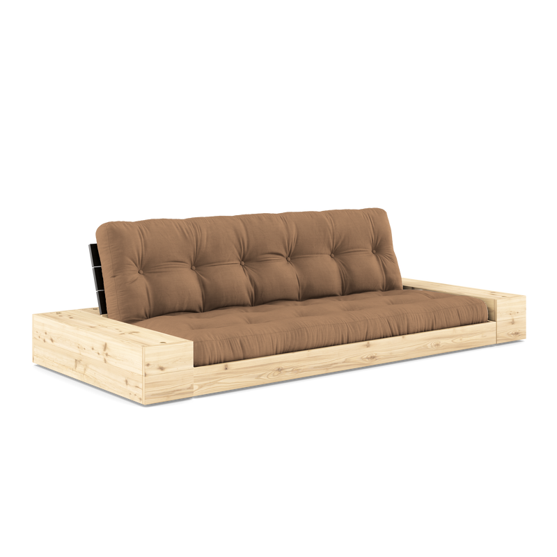 BASE BLACK NIGHT LACQUERED W. 2 SIDEBOXES CLEAR W. 5-LAYER MIXED MATTRESS MOCCA