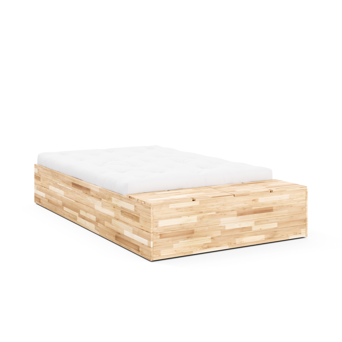 BASEMENT BED CLEAR LACQUERED 140 X 200