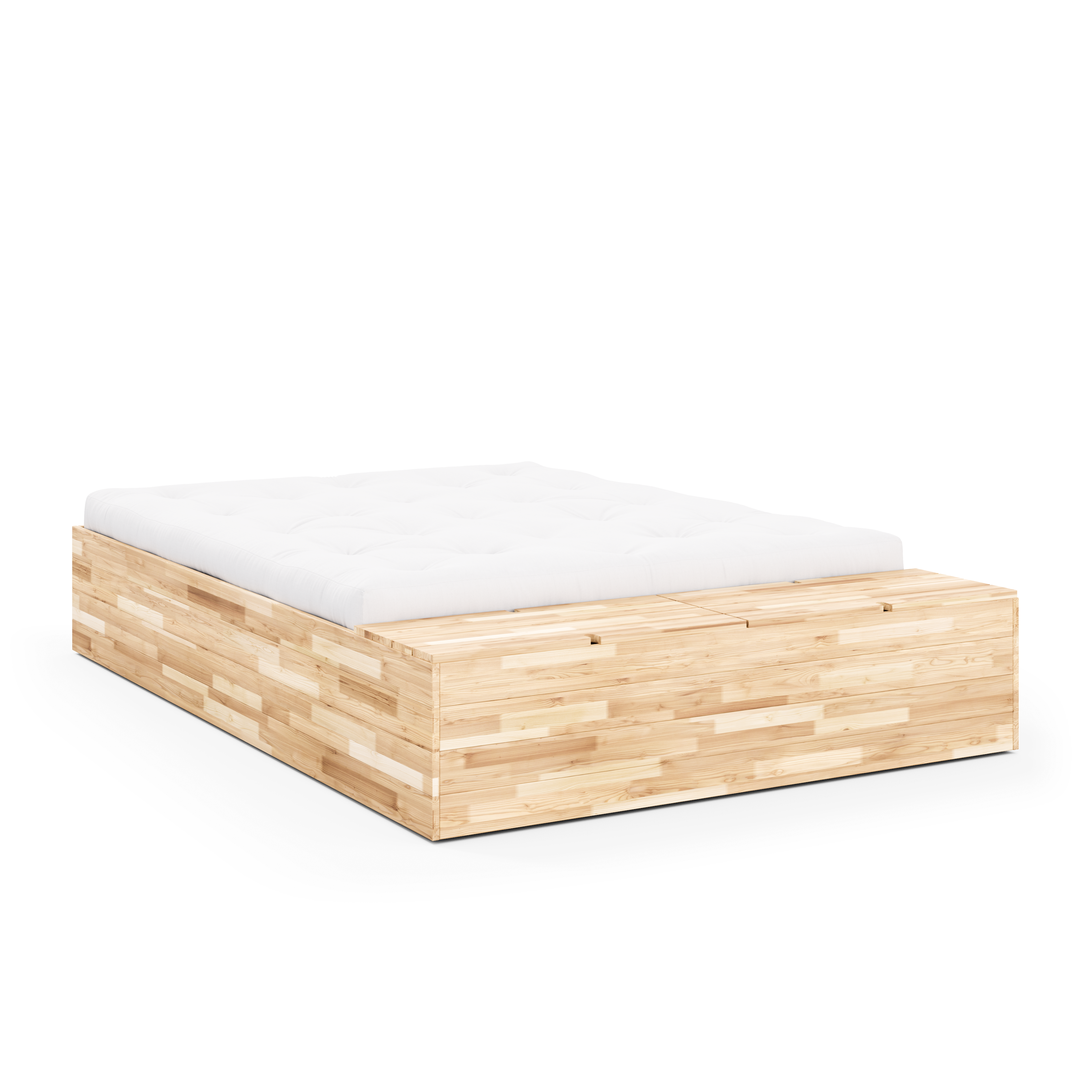 BASEMENT BED CLEAR LACQUERED 160 X 200