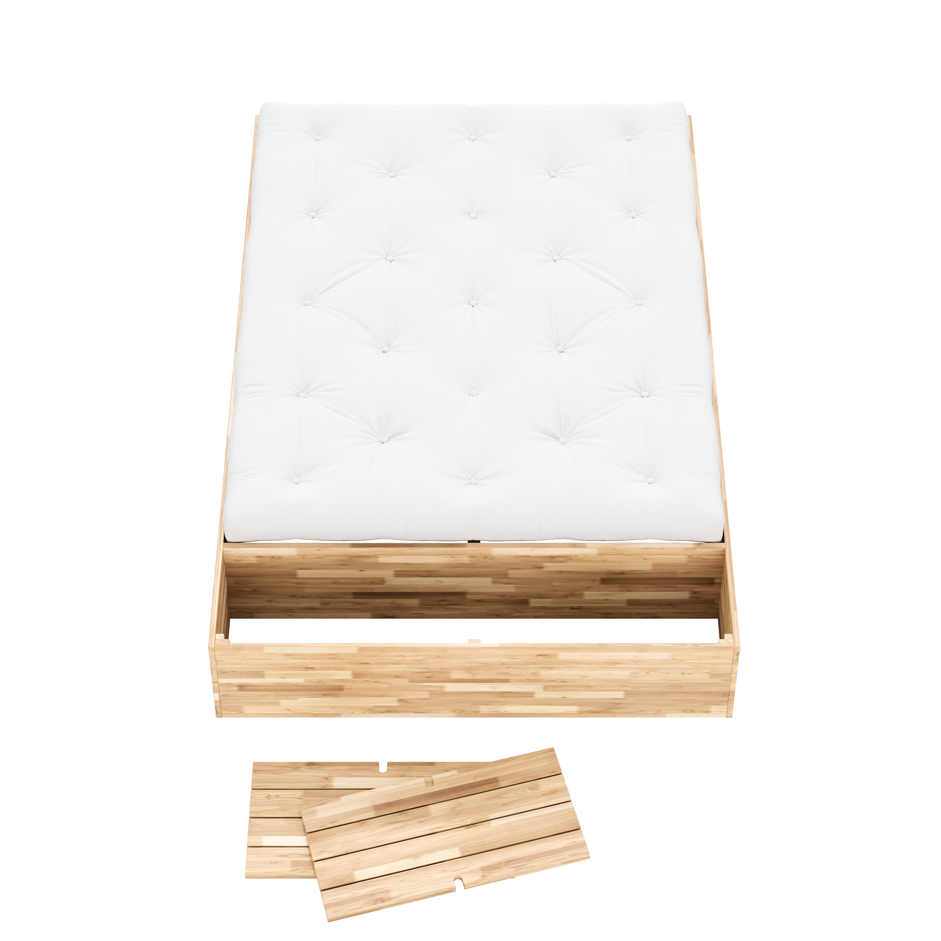 BASEMENT BED CLEAR LACQUERED 160 X 200