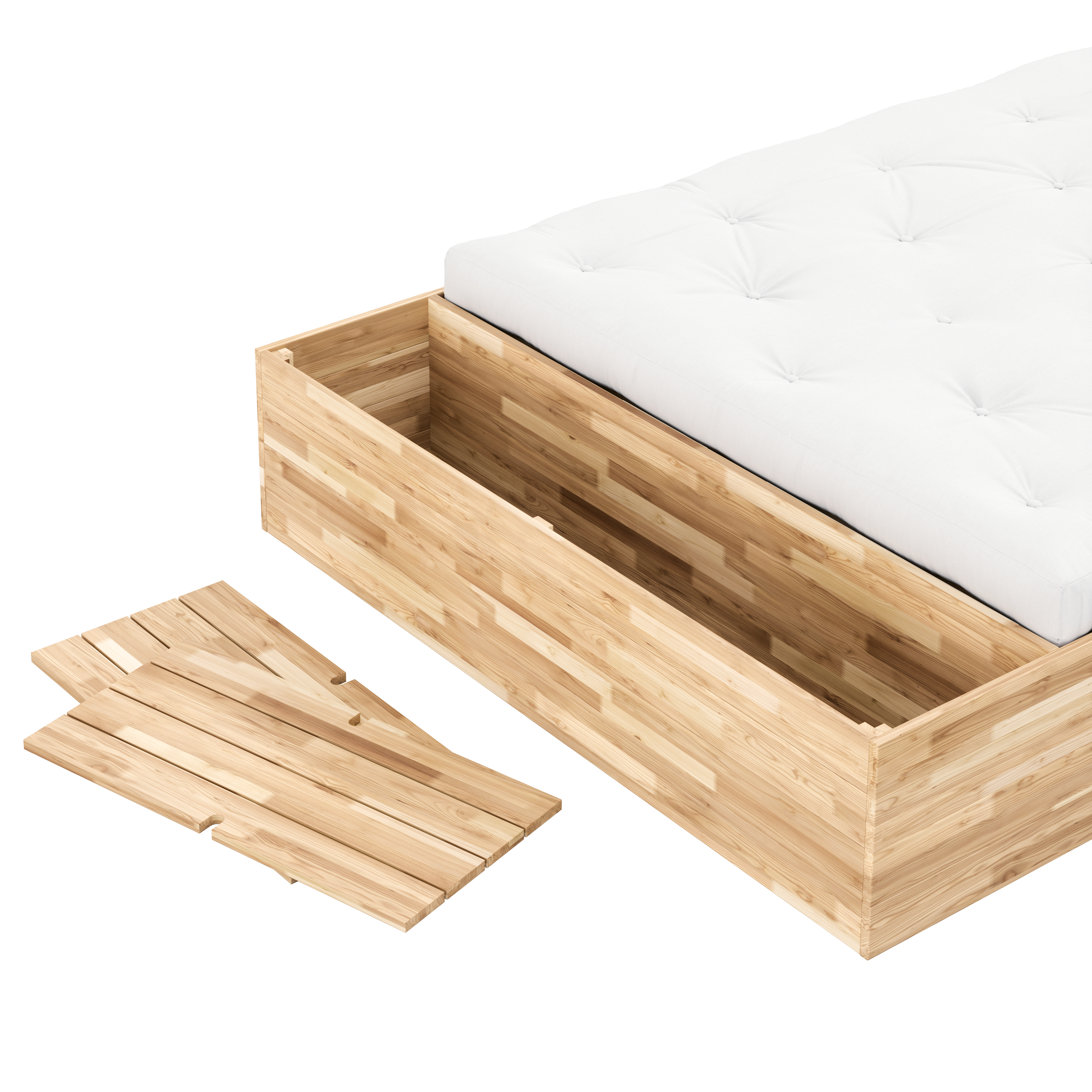 BASEMENT BED CLEAR LACQUERED 160 X 200