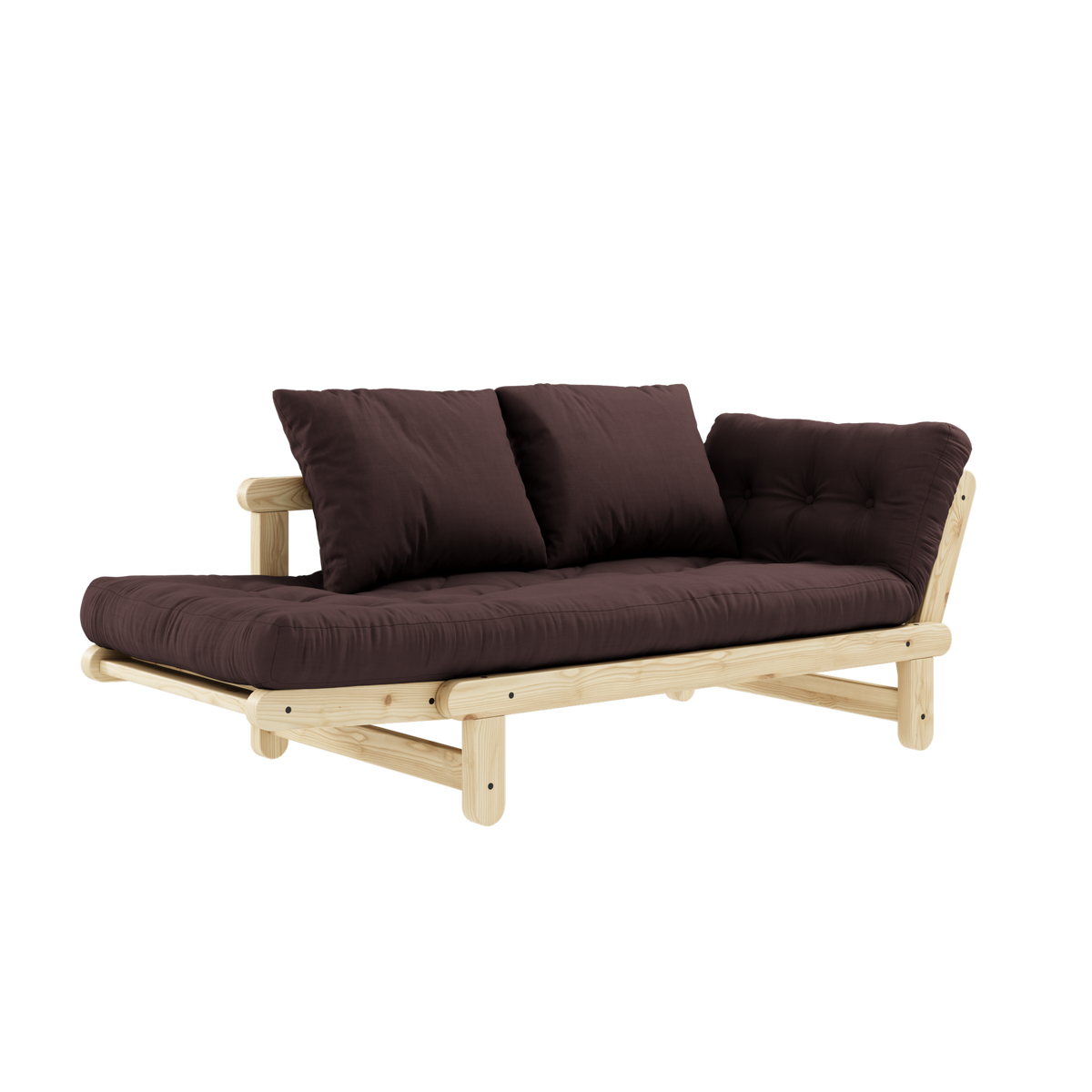 BEAT CLEAR LACQUERED W. BEAT MATTRESS SET BROWN