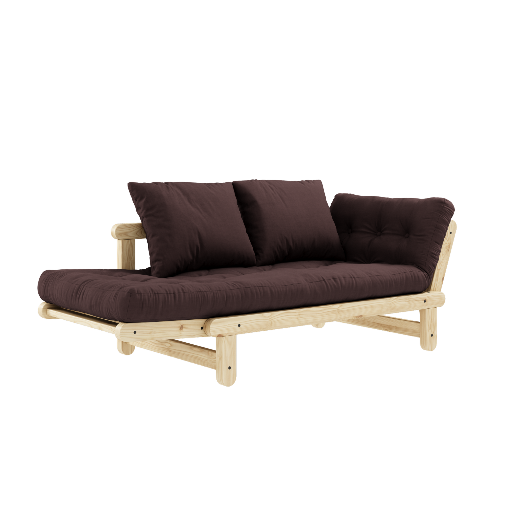 BEAT CLEAR LACQUERED W. BEAT MATTRESS SET BROWN