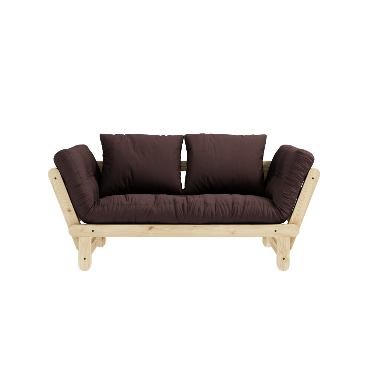 BEAT CLEAR LACQUERED W. BEAT MATTRESS SET BROWN