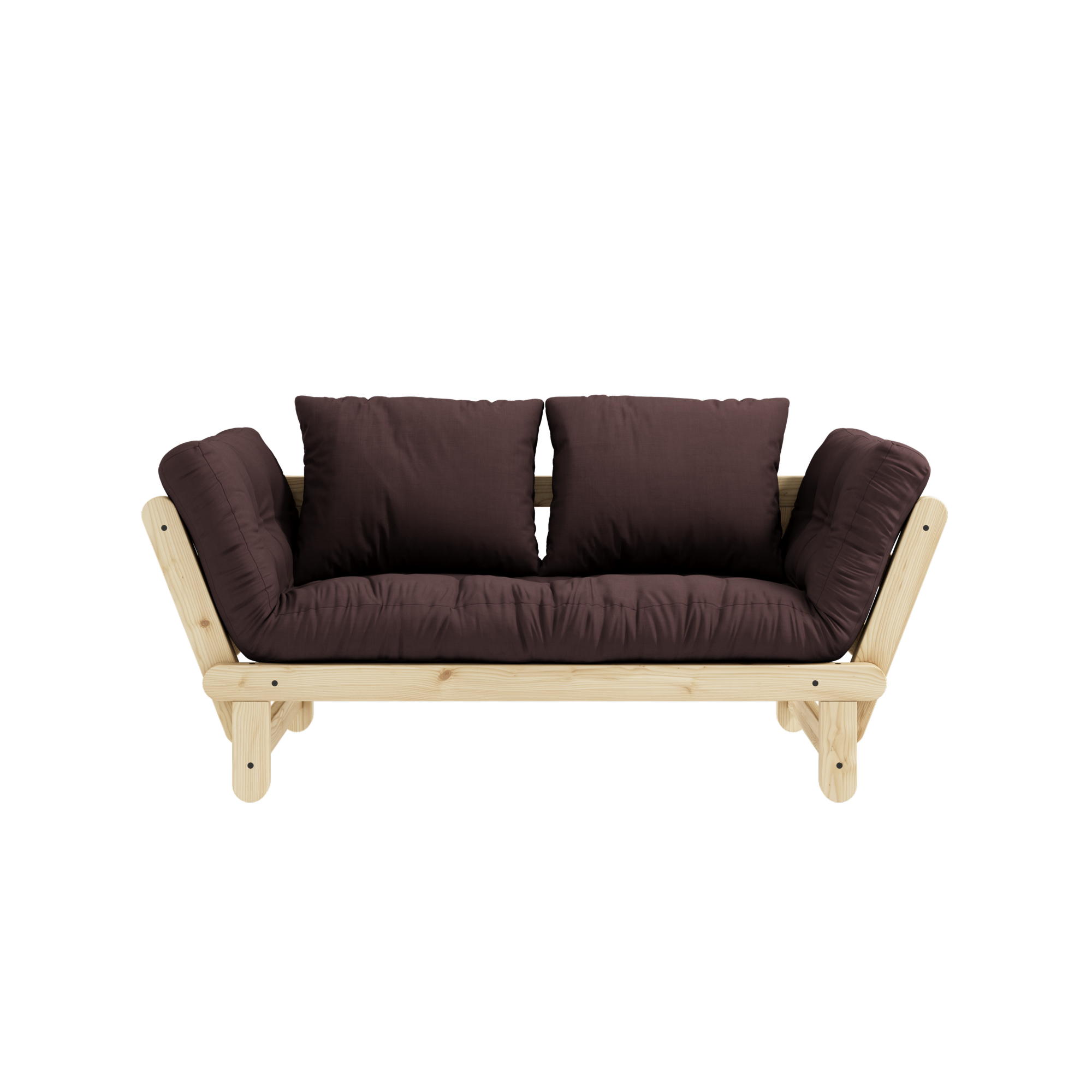 BEAT CLEAR LACQUERED W. BEAT MATTRESS SET BROWN