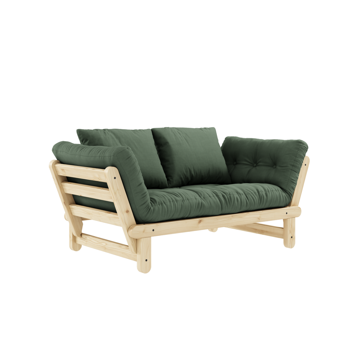 BEAT CLEAR LACQUERED W. BEAT MATTRESS SET OLIVE GREEN