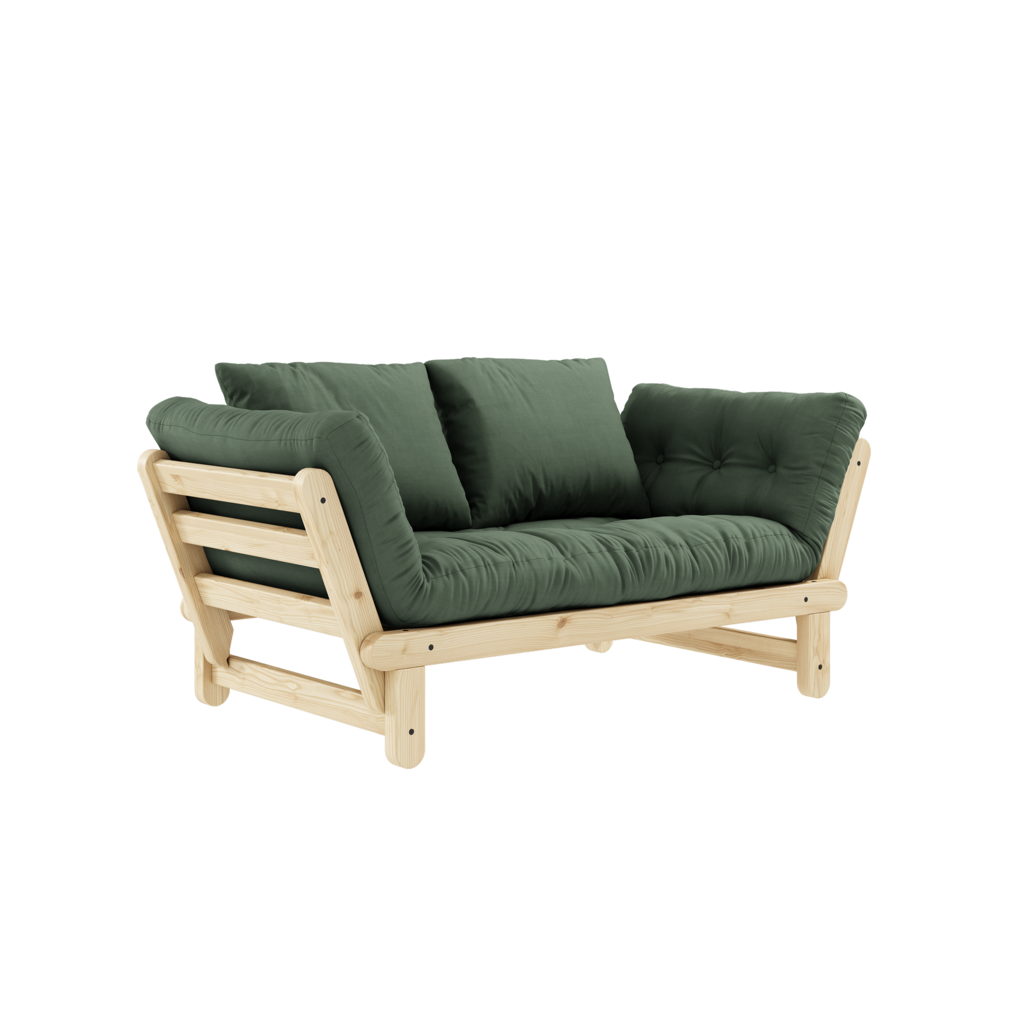 BEAT CLEAR LACQUERED W. BEAT MATTRESS SET OLIVE GREEN