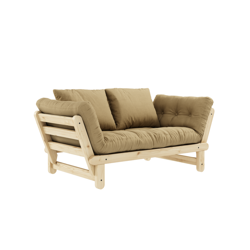 BEAT CLEAR LACQUERED W. BEAT MATTRESS SET WHEAT BEIGE