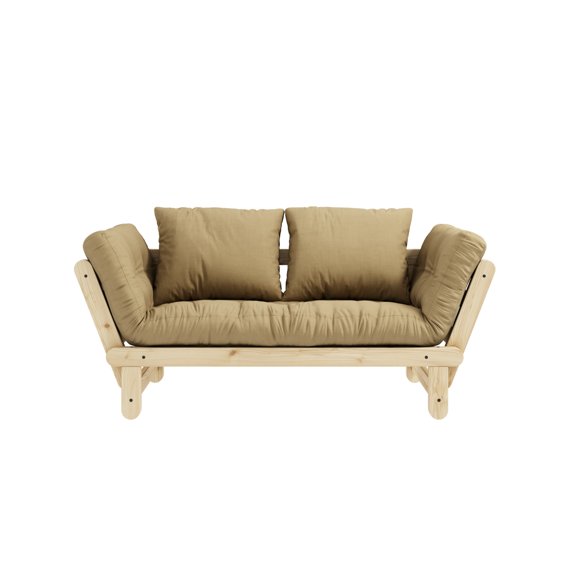 BEAT CLEAR LACQUERED W. BEAT MATTRESS SET WHEAT BEIGE