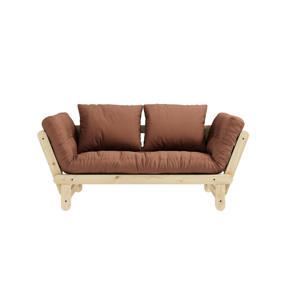 BEAT CLEAR LACQUERED W. BEAT MATTRESS SET CLAY BROWN