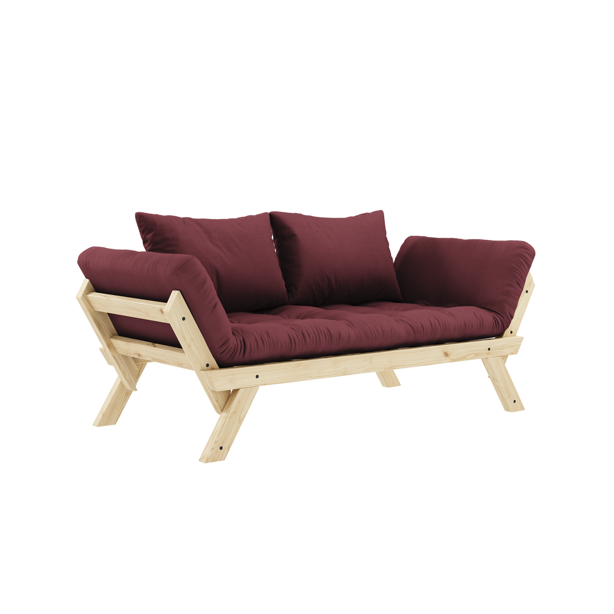 BEBOP CLEAR LACQUERED W. 4-LAYER MIXED MATTRESS BORDEAUX