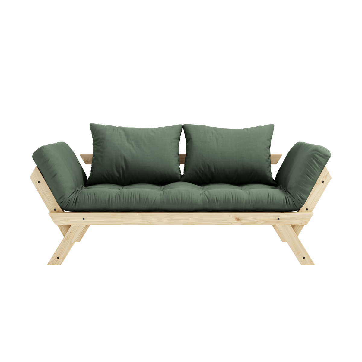 BEBOP CLEAR LACQUERED W. 4-LAYER MIXED MATTRESS OLIVE GREEN