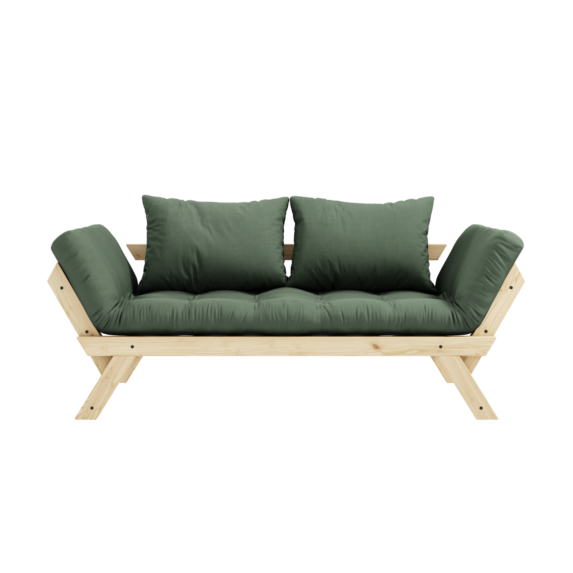 BEBOP CLEAR LACQUERED W. 4-LAYER MIXED MATTRESS OLIVE GREEN