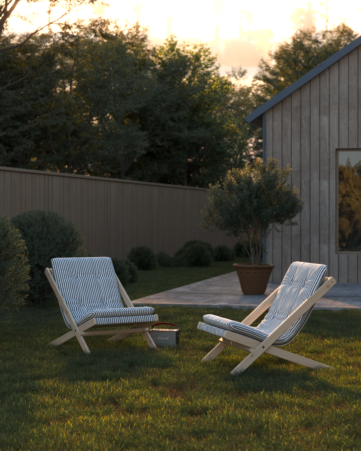 BOOGIE RAW BEECH W. BOOGIE MATTRESS NAVY