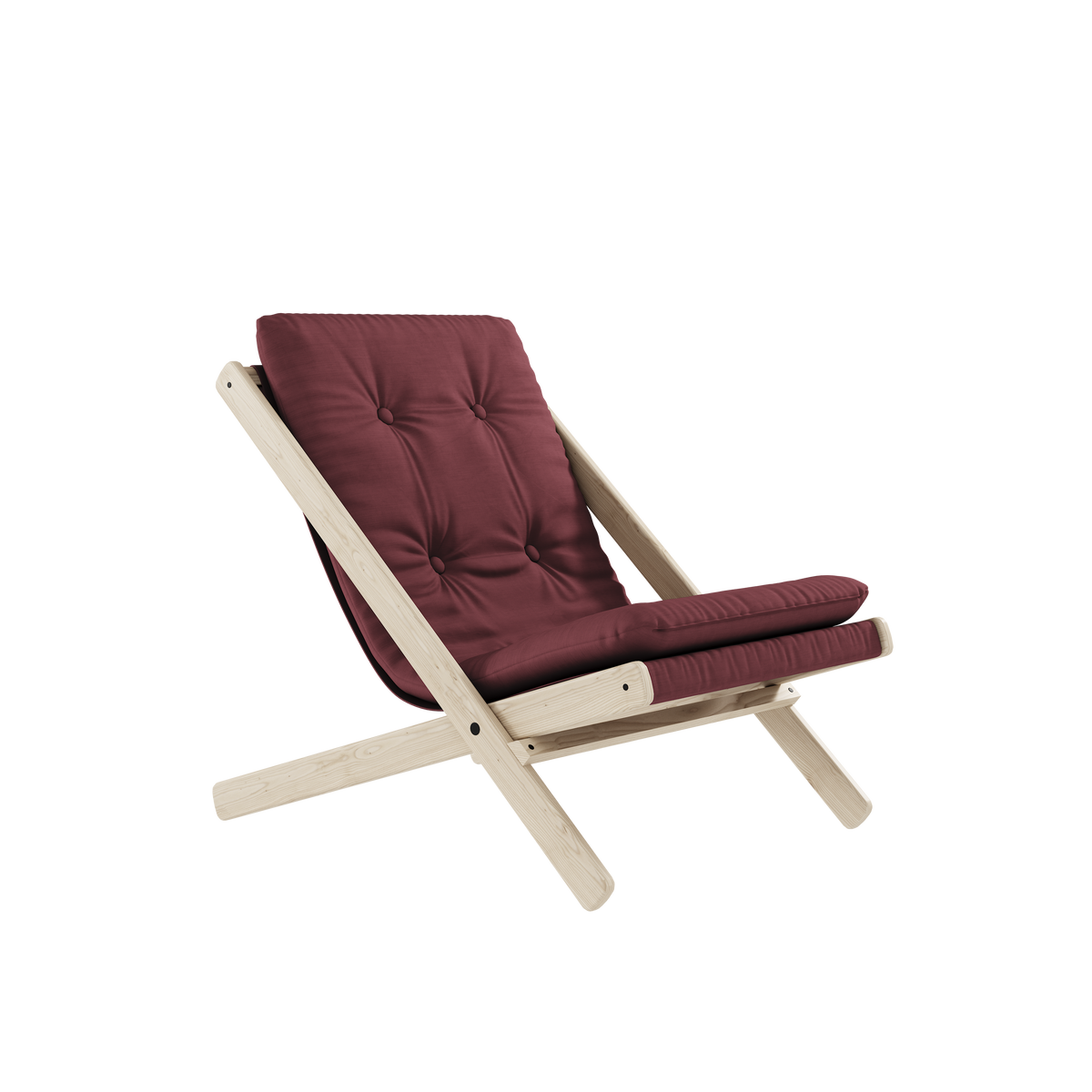 BOOGIE RAW BEECH W. BOOGIE MATTRESS BORDEAUX