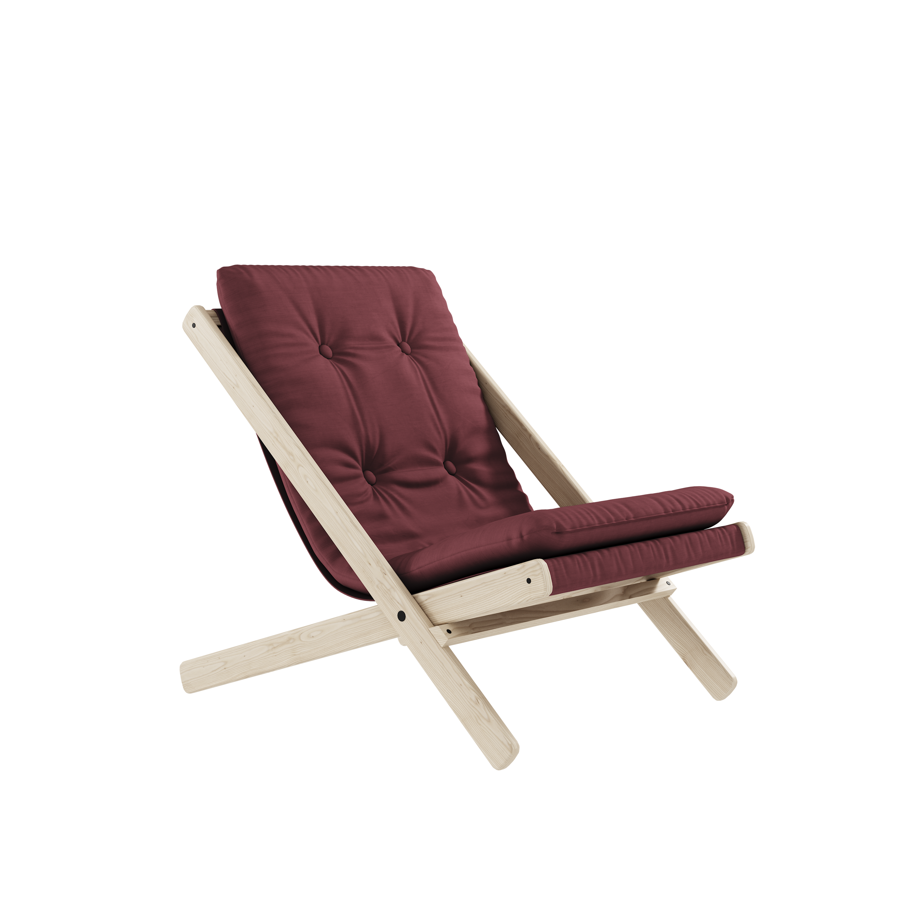 BOOGIE RAW BEECH W. BOOGIE MATTRESS BORDEAUX