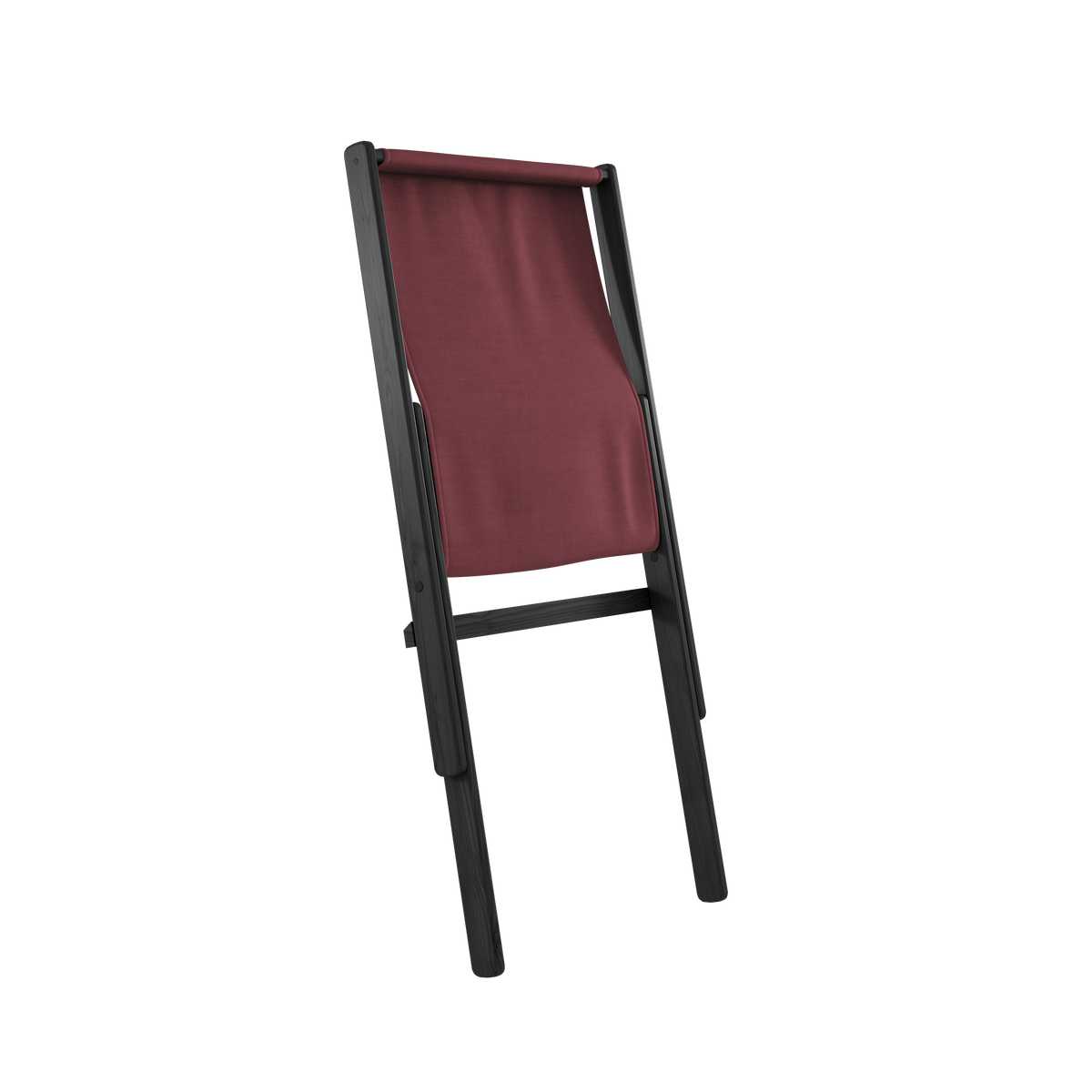 BOOGIE BLACK LACQUERED BEECH W. BOOGIE MATTRESS BORDEAUX