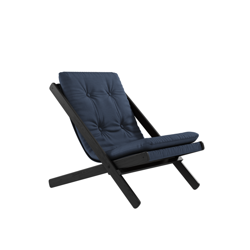 BOOGIE BLACK LACQUERED BEECH W. BOOGIE MATTRESS NAVY