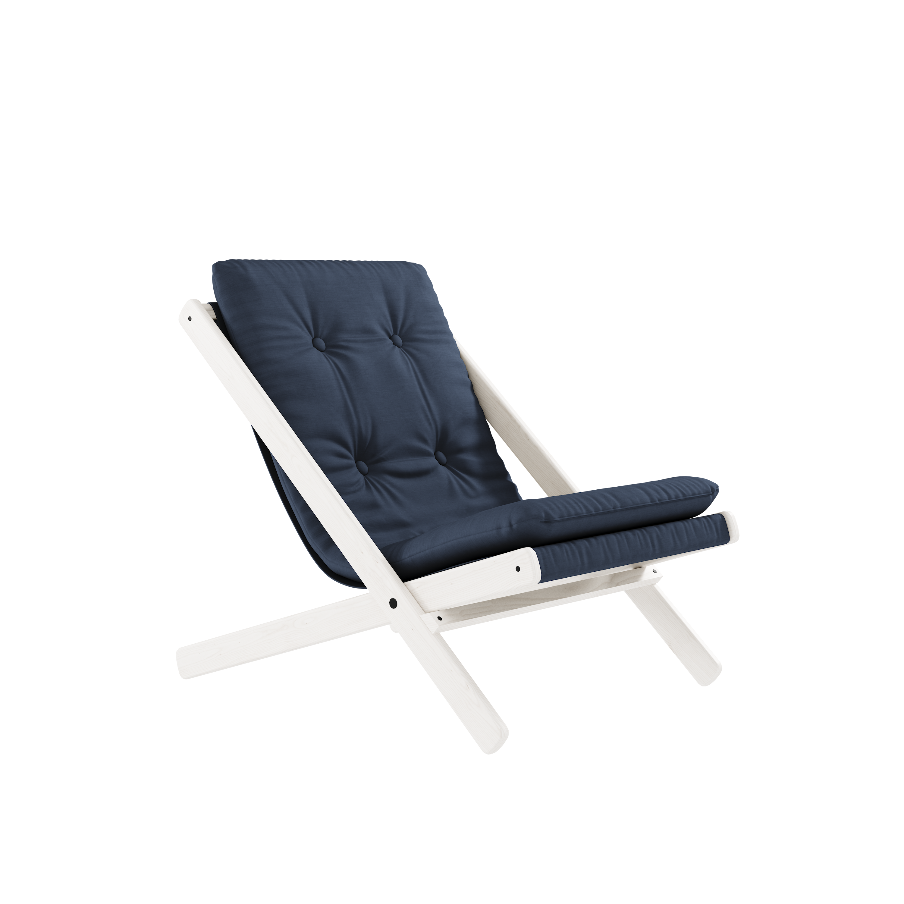 BOOGIE WHITE LACQUERED BEECH W. BOOGIE MATTRESS NAVY