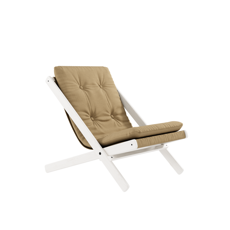 BOOGIE WHITE LACQUERED BEECH W. BOOGIE MATTRESS WHEAT BEIGE