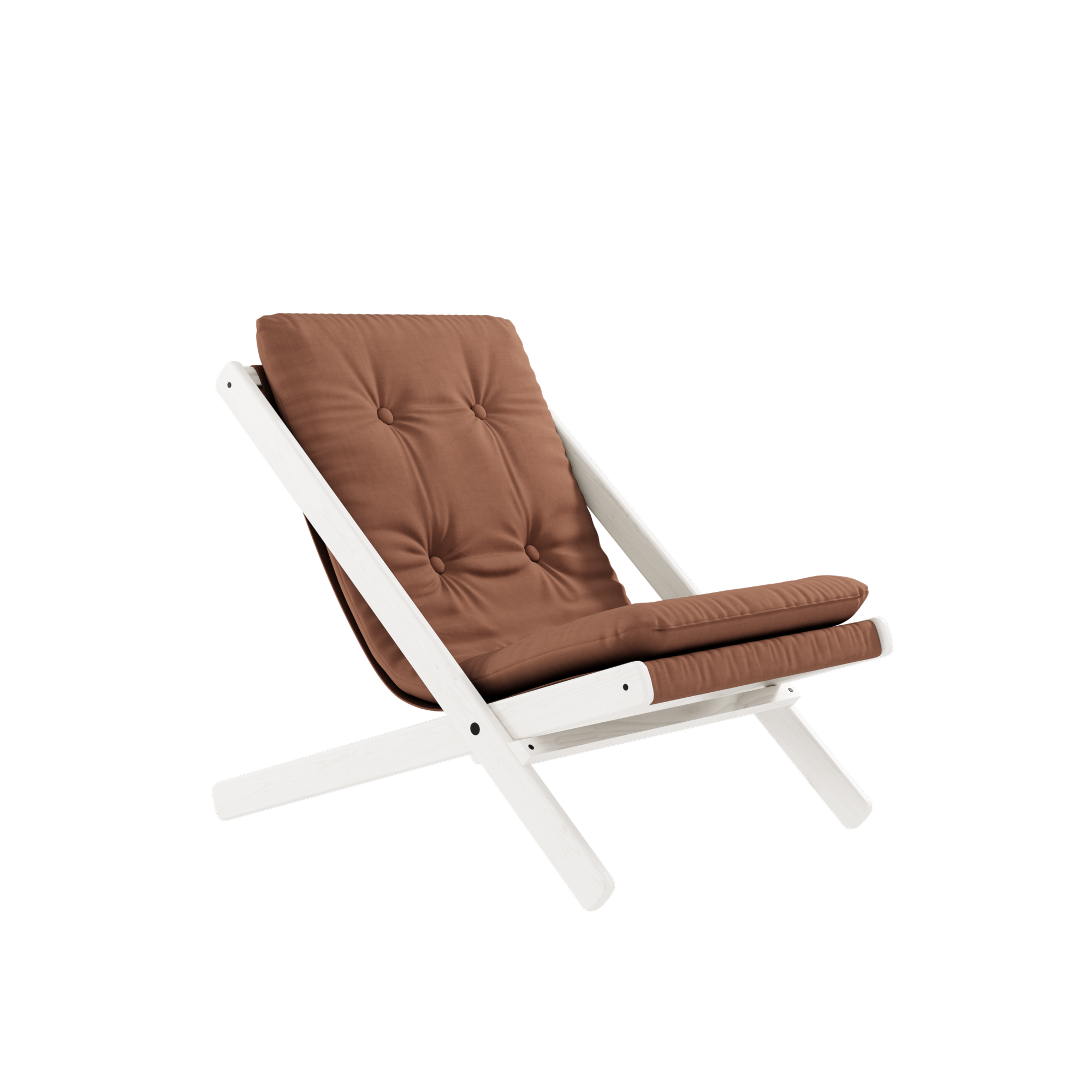 BOOGIE WHITE LACQUERED BEECH W. BOOGIE MATTRESS CLAY BROWN