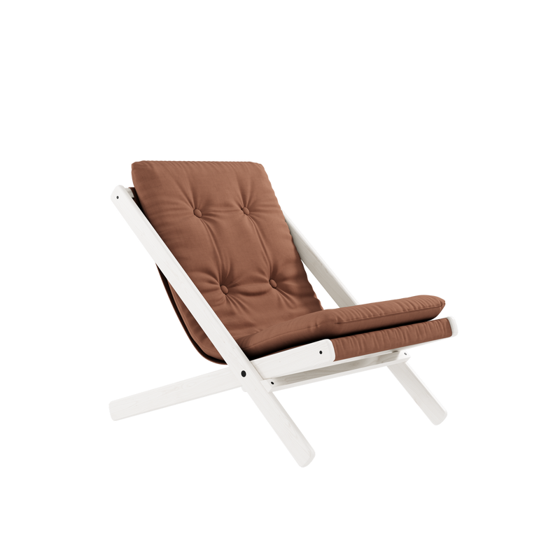 BOOGIE WHITE LACQUERED BEECH W. BOOGIE MATTRESS CLAY BROWN